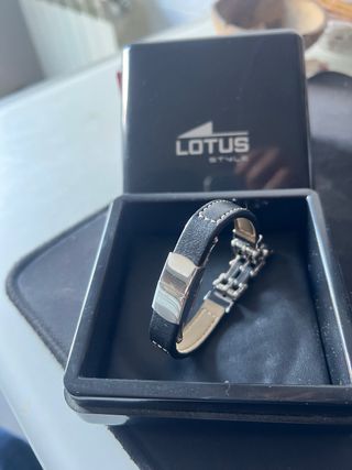 Pulsera Lotus Hombre Negra y Plateada