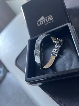 Pulsera Lotus Hombre Negra y Plateada