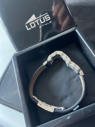 Pulsera Lotus Hombre Negra y Plateada