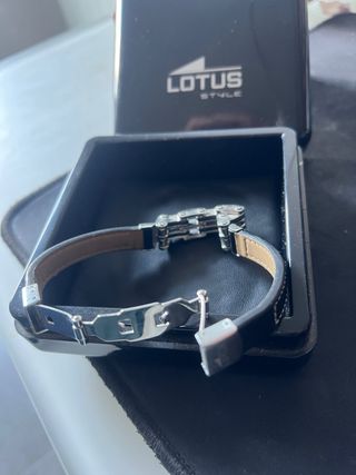 Pulsera Lotus Hombre Negra y Plateada