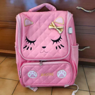 Zaino bambina rosa con orecchie e fiocco