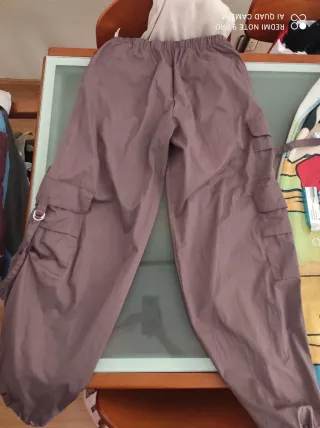 Pantalones Cargo Parachute Zara Lilas