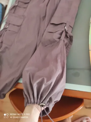 Pantalones Cargo Parachute Zara Lilas