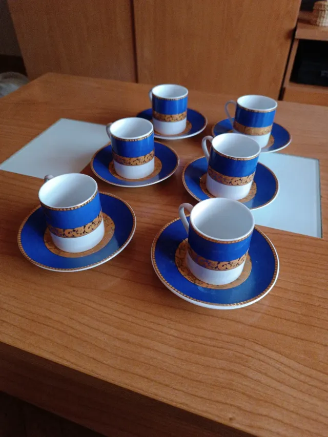 Juego 6 tazas de café de porcelana