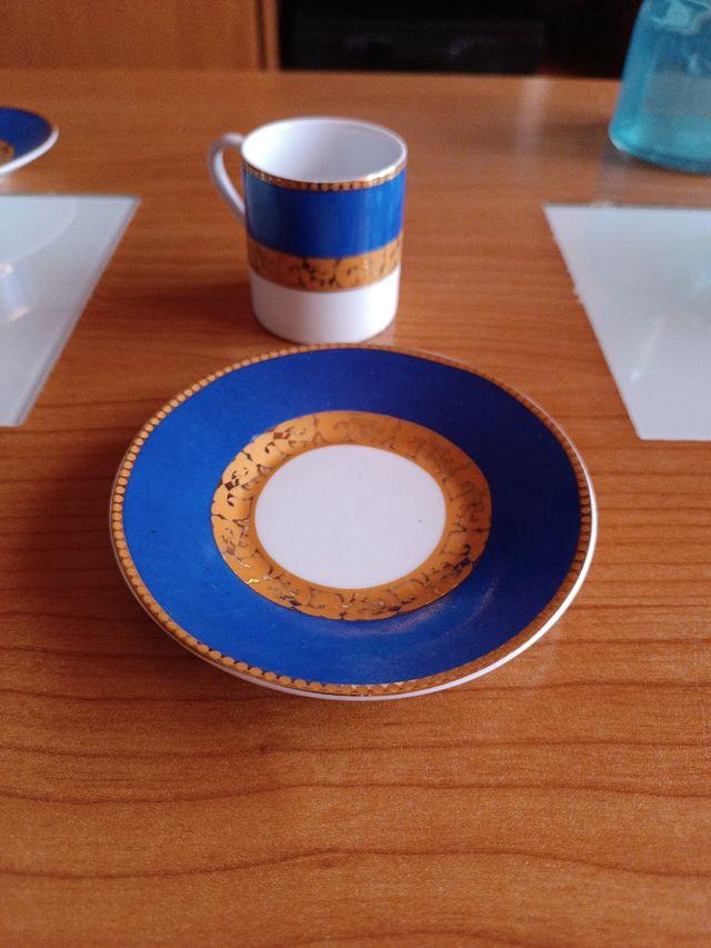 Juego 6 tazas de café de porcelana