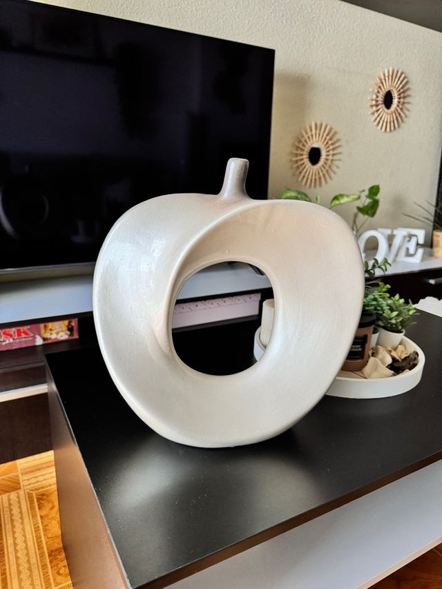 Jarrón Decorativo Cerámica Beige