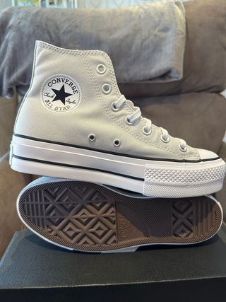 Converse Chuck Taylor Plataforma Gris Claro