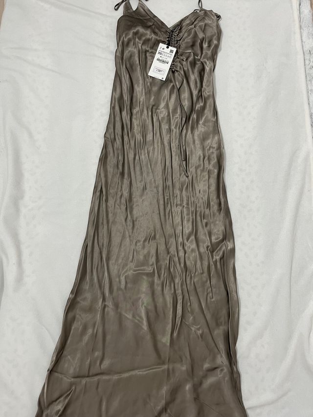 Vestido seda largo XS/34/6