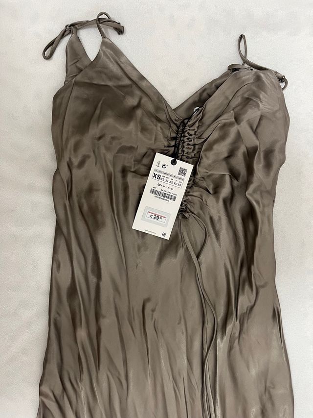 Vestido seda largo XS/34/6