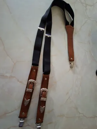 Tirantes de piel sintética y goma para pantalones 