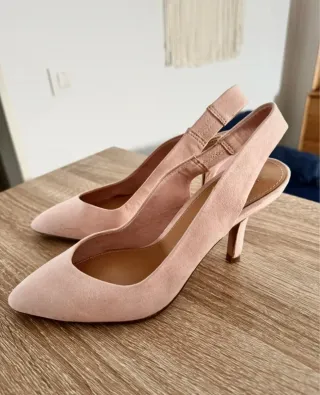 Zapatos Zara rosa tacón slingback