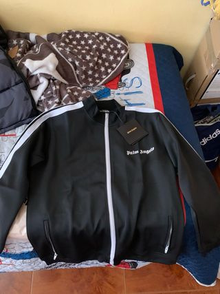 Chaqueta Palm Angels Negra con Rayas Blancas