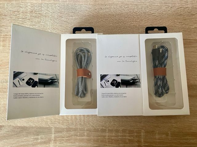 2 Cables PH USB-C a USB-C 1.2m 60W
1 negro+1 azul