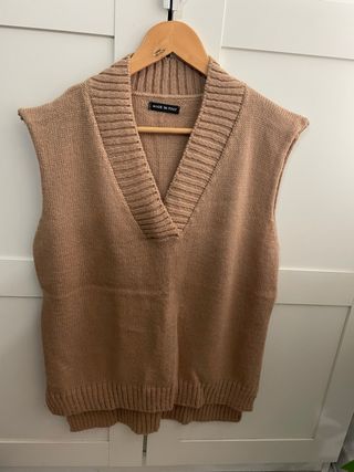 Chaleco de lana marrón talla única