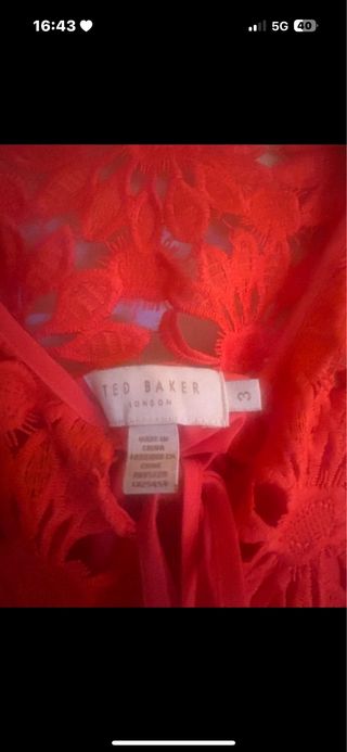 Camisa plisada roja Ted Baker