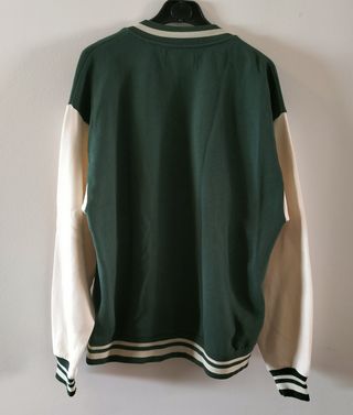 Chaqueta Béisbol Pull&Bear Verde/Blanca Talla L