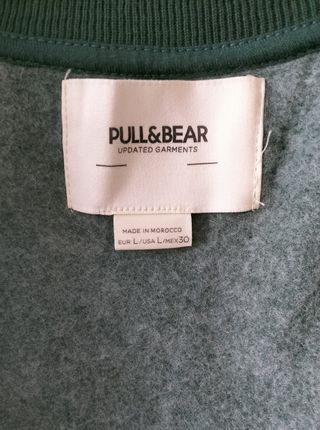 Chaqueta Béisbol Pull&Bear Verde/Blanca Talla L