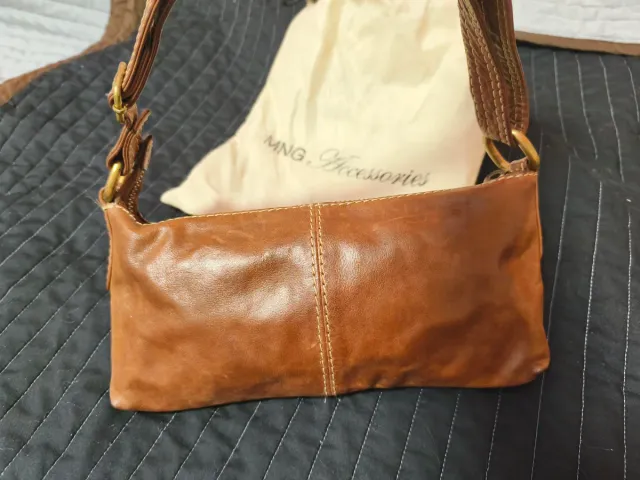 Bolso piel Mango marrón