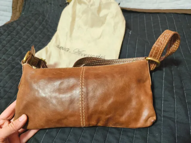 Bolso piel Mango marrón