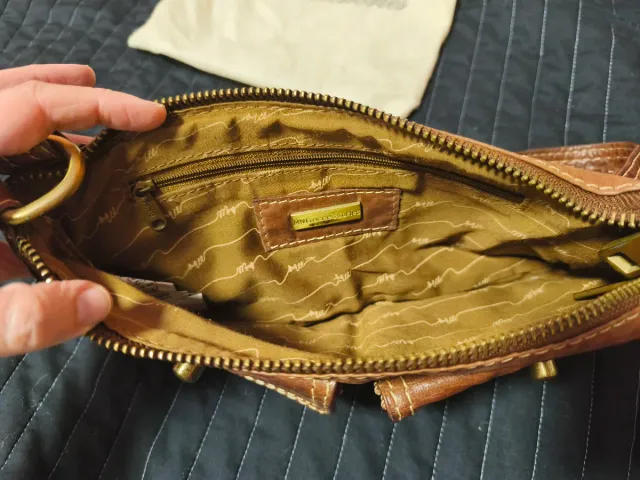 Bolso piel Mango marrón