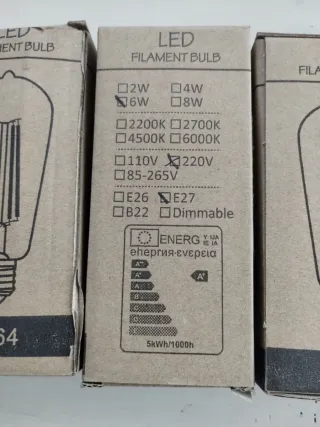 Lampadina LED Vintage Calda Oro Trasparente