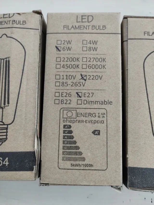 Lampadina LED Vintage Calda Oro Trasparente