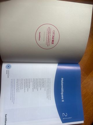 Libro Matemáticas II Batxillerat Santillana