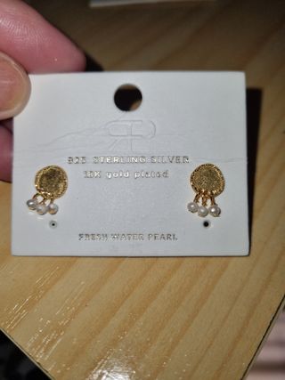 Conjunto collar y pulsera plata bañada en oro 18k 