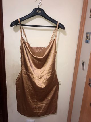 Vestido Missguided Dorado Talla L Nuevo