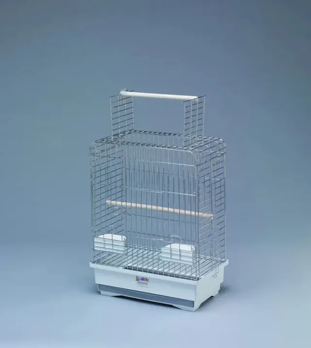 Jaula para ninfa plateada y blanca