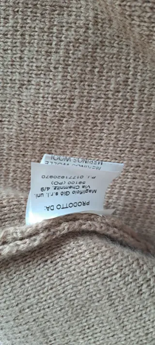 Cappotto in lana merino beige maniche a chimono