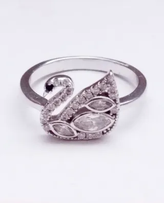 Anillo Plata 925 Cisne Circonitas Ajustable