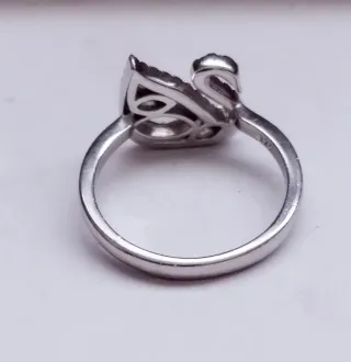 Anillo Plata 925 Cisne Circonitas Ajustable