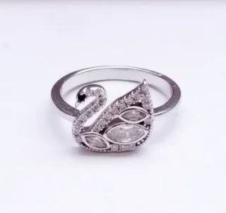 Anillo Plata 925 Cisne Circonitas Ajustable