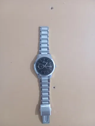 Reloj Lotus Hombre Negro/Plata