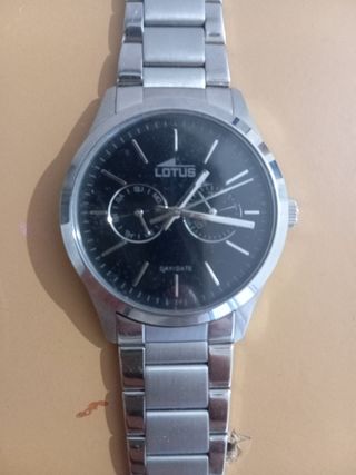 Reloj Lotus Hombre Negro/Plata