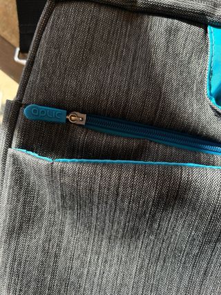 Funda maletín para portátil gris y azul