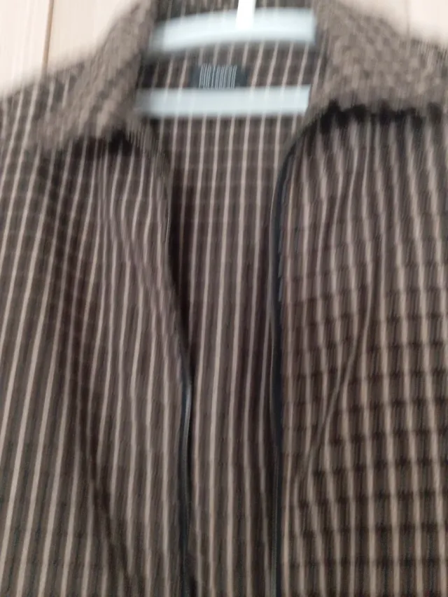 Sobrecamisa cuadros chico beige/marrón