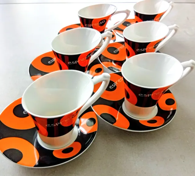 6 Tazas y platitos Café Espresso Porcelain Sajonia