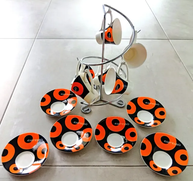 6 Tazas y platitos Café Espresso Porcelain Sajonia