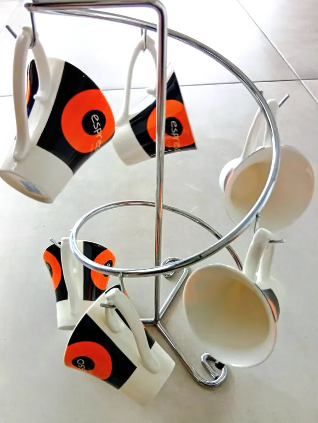 6 Tazas y platitos Café Espresso Porcelain Sajonia