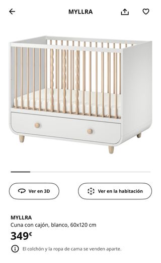 Cuna MYLLRA + colchón Pikolin Perfecto estado 