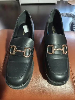 Zapatos negros piel tacón plataforma