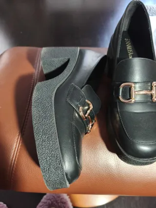 Zapatos negros piel tacón plataforma