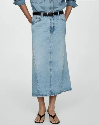 Falda vaquera larga Mango azul. NUEVA.