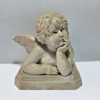 Scultura in ceramica angelo putto Raffaello '900