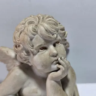 Scultura in ceramica angelo putto Raffaello '900