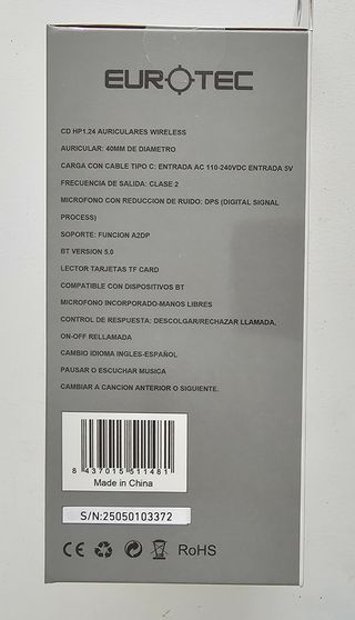 Eurotec CD HP1.24 Auriculares Wireless