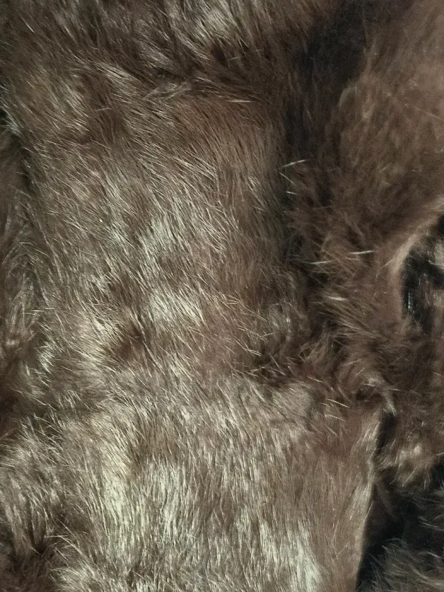 Chaleco de pelo de conejo maron