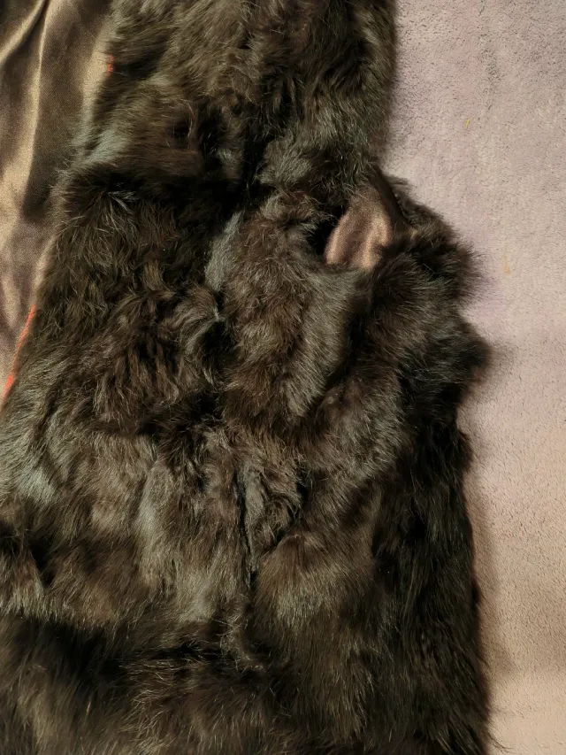 Chaleco de pelo de conejo maron